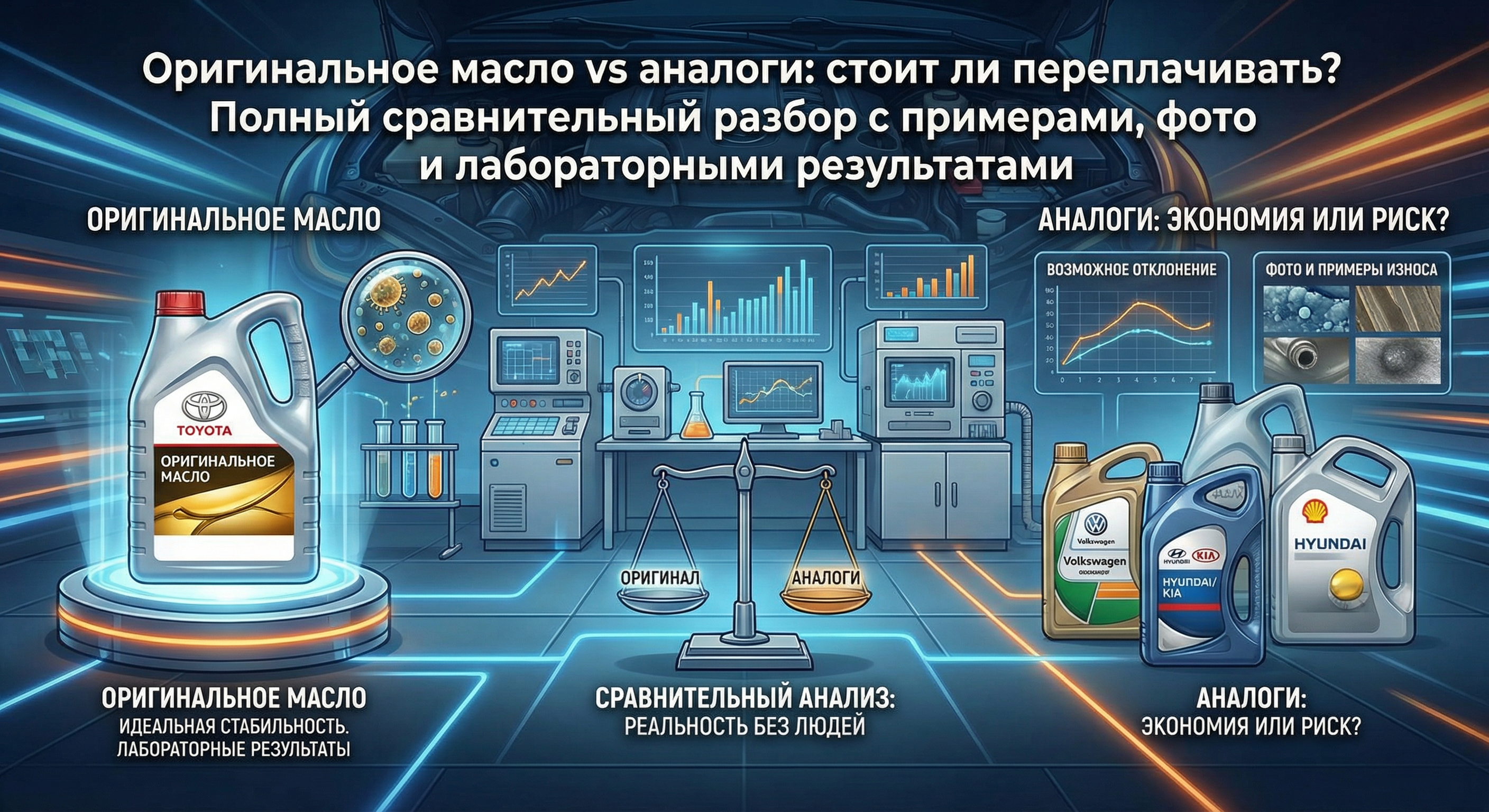 Оригинал или аналог моторного масла: лабораторные тесты и выводы