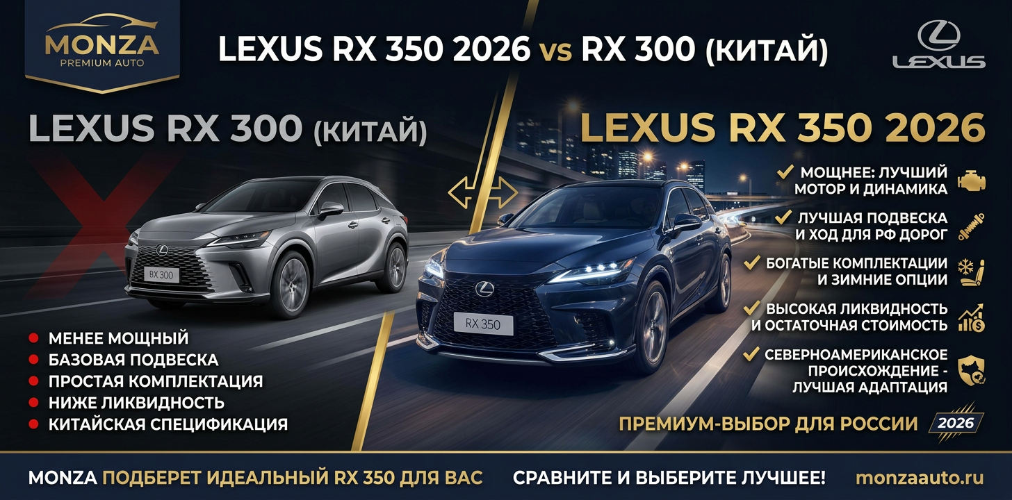Чем Lexus RX 350 2026 года лучше, чем Lexus RX 300 из Китая ?